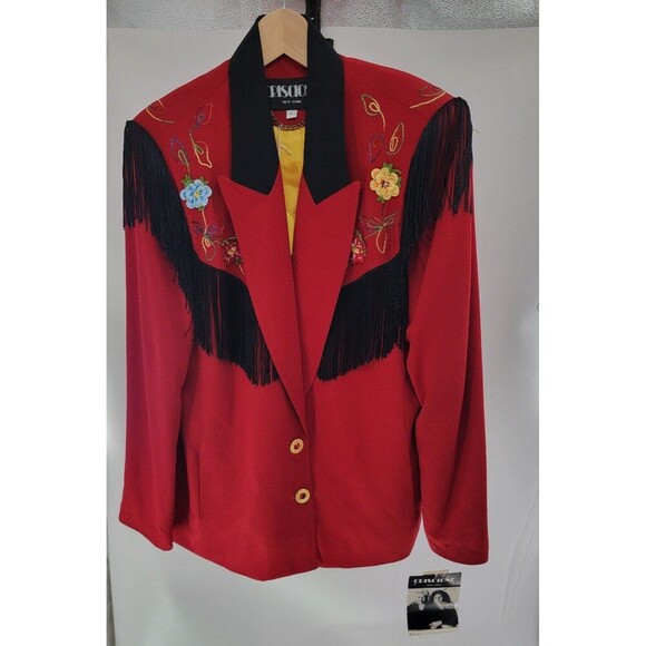 Vintage Criscione Floral and Fringe Blazer Western NWT